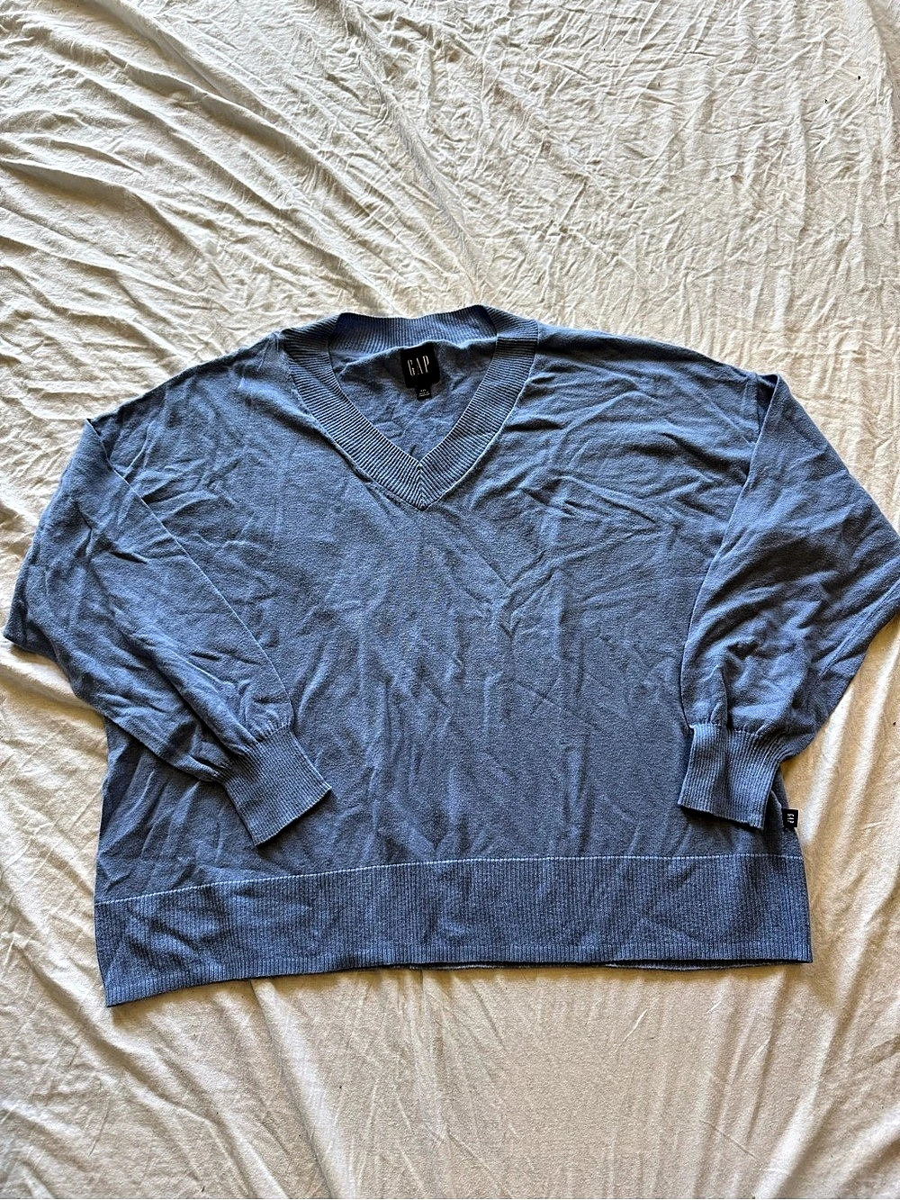 GAP Oversized V-Neck Sweater Blue XXL